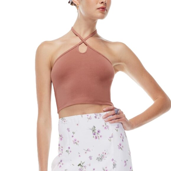 Aritzia Sunday Best Anisa Halter Top Halter-Neck Black Medium - Picture 2 of 3